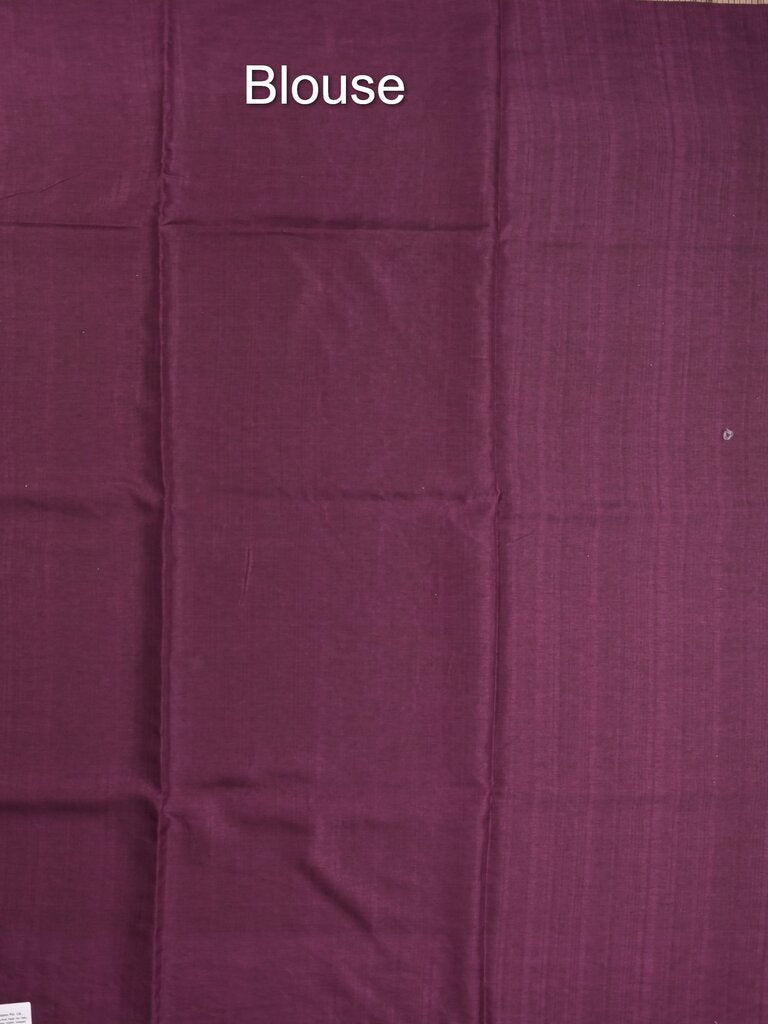 Tussar fancy saree allover checks with embroidery border and attached blouse