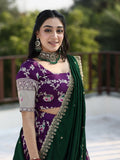 Traditional pattu half saree set for women | violet | festive & party wear