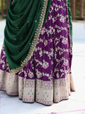 Traditional pattu half saree set for women | violet | festive & party wear