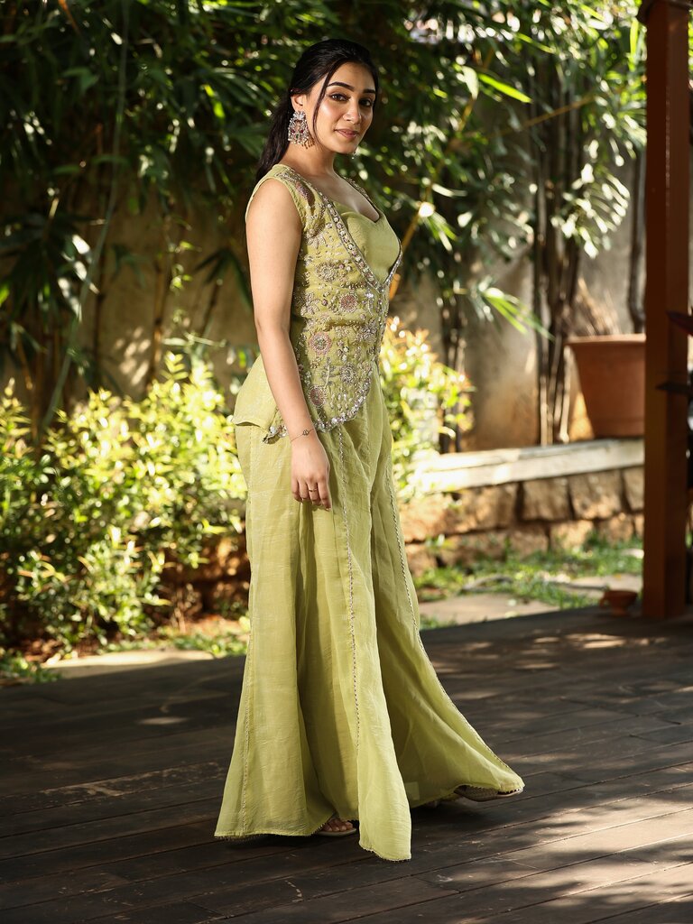 Designer Co-Ord Set for Women | pista green | festive & party wear