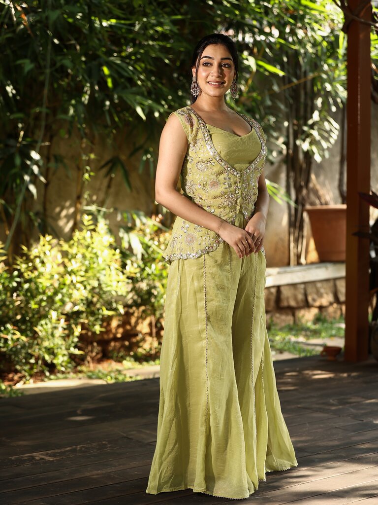 Designer Co-Ord Set for Women | pista green | festive & party wear