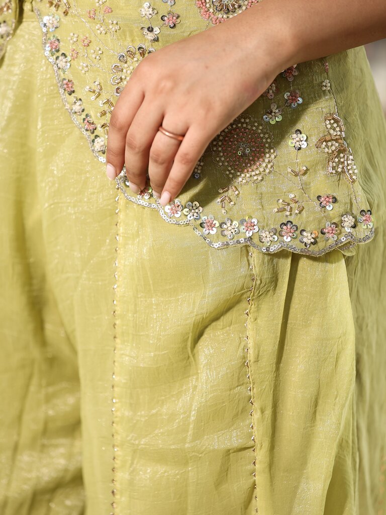Designer Co-Ord Set for Women | pista green | festive & party wear