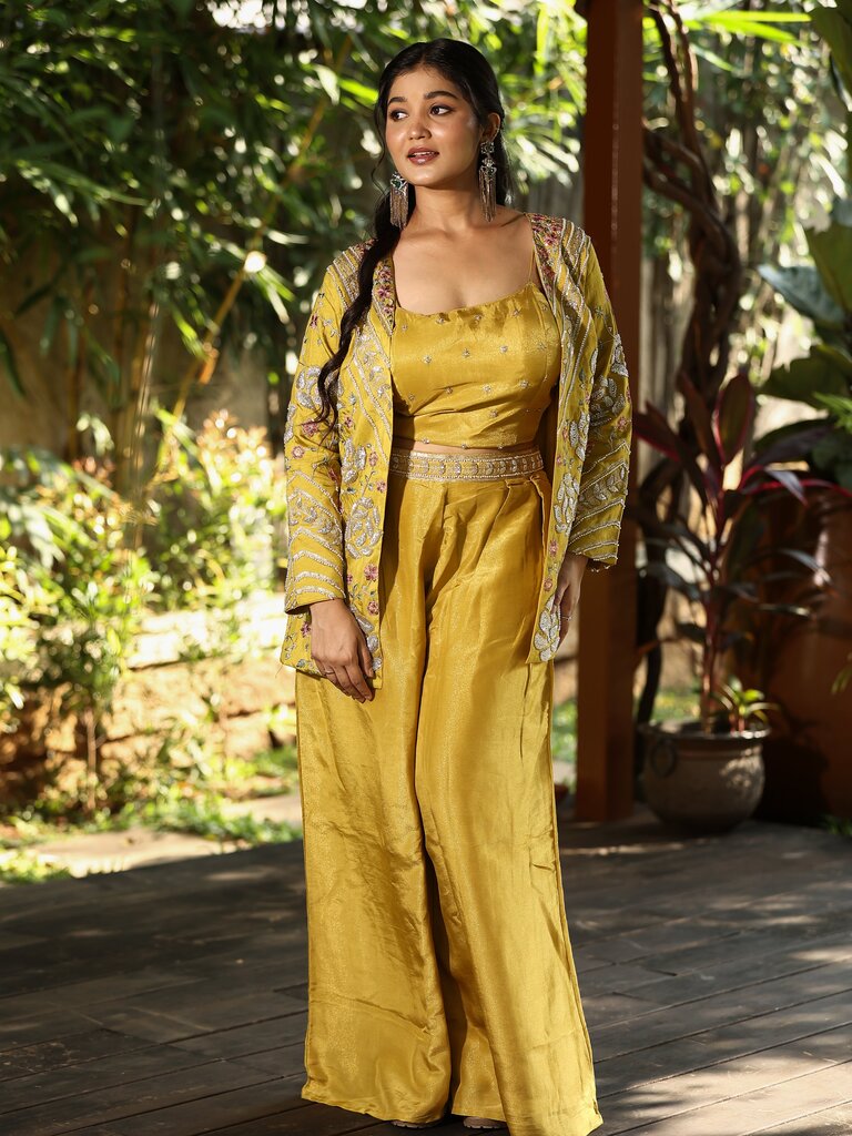 Designer Co-Ord Set for Women | yellow | festive & paty wear