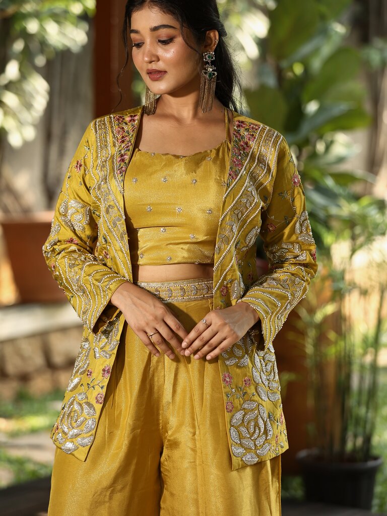 Designer Co-Ord Set for Women | yellow | festive & paty wear