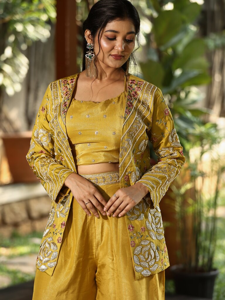 Designer Co-Ord Set for Women | yellow | festive & paty wear