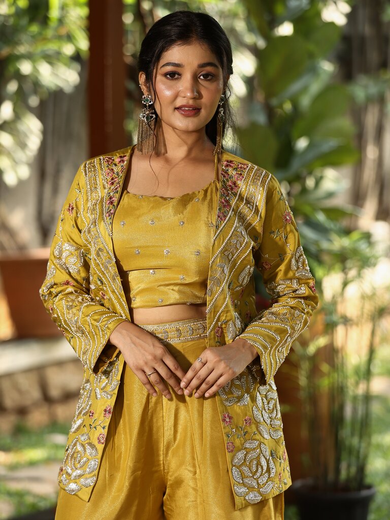 Designer Co-Ord Set for Women | yellow | festive & paty wear