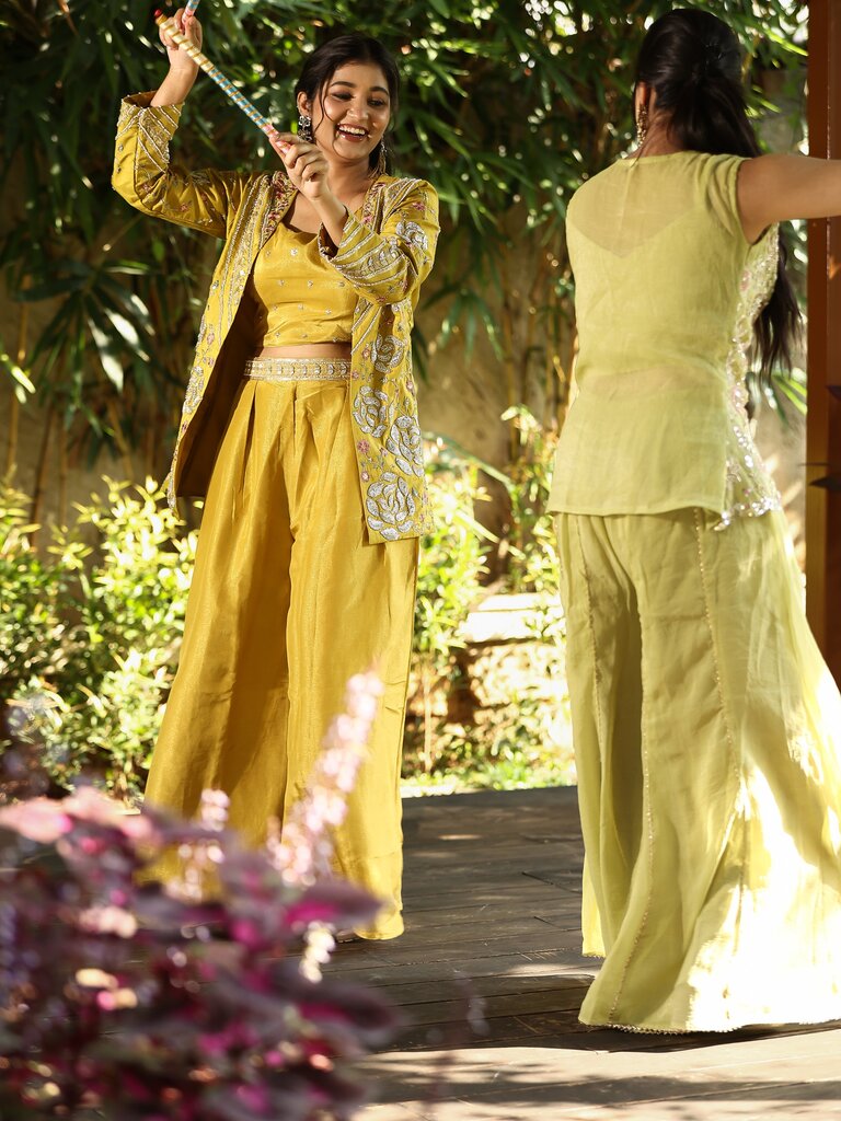 Designer Co-Ord Set for Women | pista green | festive & party wear