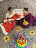 Light weight kanchi pattu saree for women | red | allover zari motifs | festive wear