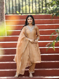 Designer embroidery kuthi set for women | beige | party wear