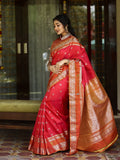 Pattu saree for women | red | zari border | festive wear
