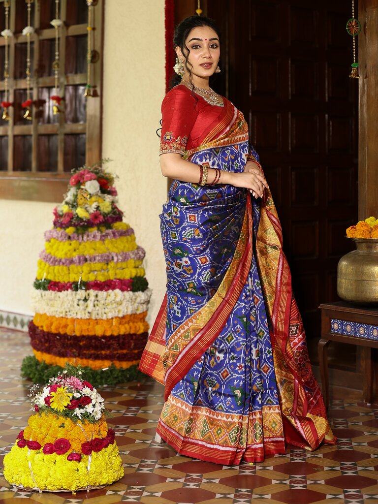 Rajkot patola saree for women | white | contrast border | festive & party wear