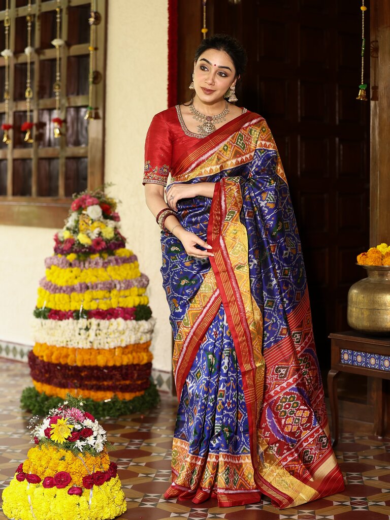 Rajkot patola saree for women | white | contrast border | festive & party wear