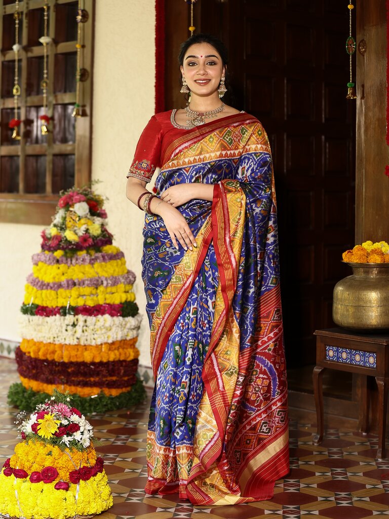 Rajkot patola saree for women | white | contrast border | festive & party wear