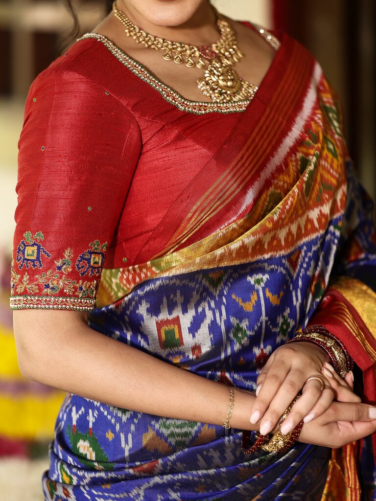 Rajkot patola saree for women | white | contrast border | festive & party wear