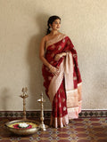 Mango silk pattu saree for women | light pink | zari | festive & party wear