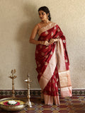 Mango silk pattu saree for women | light pink | zari | festive & party wear