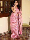 Mango silk pattu saree for women | light pink | zari | festive & party wear