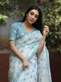 Kota fancy saree for women | white | printed blouse | party wear
