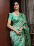 Rocket sarees for women | white | ready to wear | stitched blouse