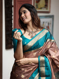 Vintage pattu saree for women | brown | zari border | party wear