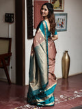 Vintage pattu saree for women | brown | zari border | party wear