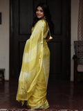 Chinnon fancy saree for women | yellow | zari border | party wear