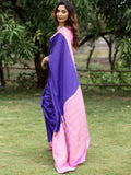 Mysore crape fancy saree for women | royal blue | zari border | party wear