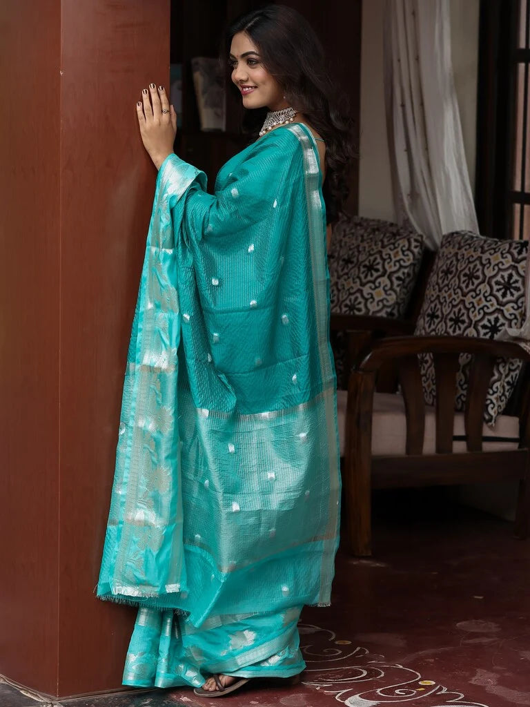 Rocket sarees for women | white | ready to wear | stitched blouse