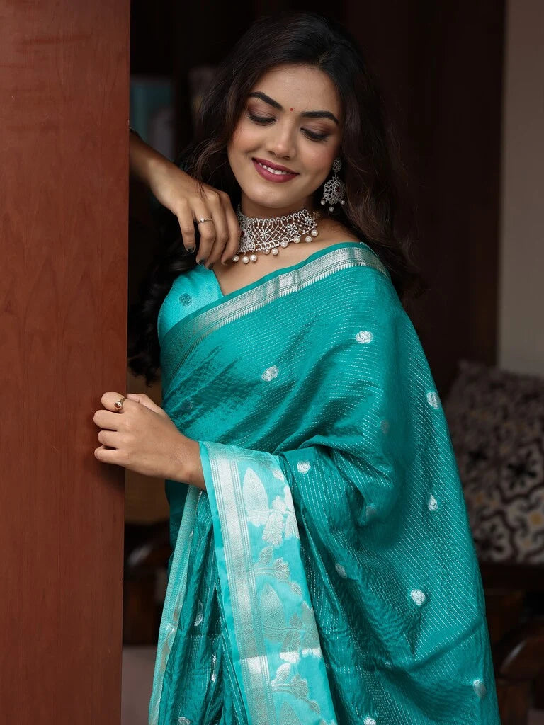 Rocket sarees for women | white | ready to wear | stitched blouse