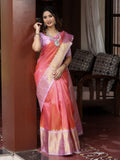 Gadwal pattu saree for women | pink | zari border | wedding sarees