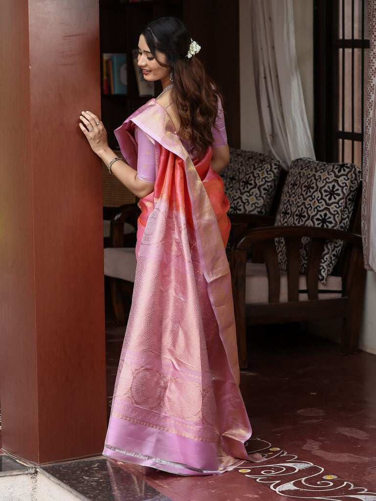 Gadwal pattu saree for women | pink | zari border | wedding sarees