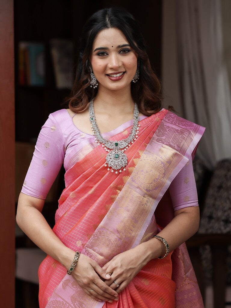 Gadwal pattu saree for women | pink | zari border | wedding sarees