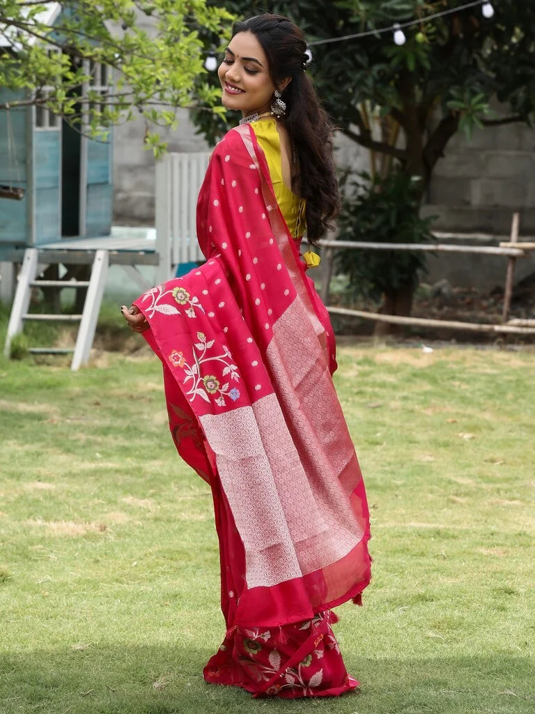 Rocket sarees for women | white | ready to wear | stitched blouse