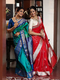 Banaras pattu saree for women | red | zari border | party wear