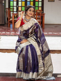 Green mango fancy saree for women | blue | zari border | party wear