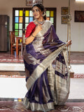 Green mango fancy saree for women | blue | zari border | party wear