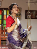 Green mango fancy saree for women | blue | zari border | party wear