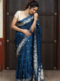 Pure kota fancy saree for women | blue | zari border | party wear