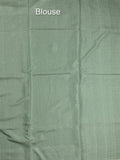 Tussar fancy saree allover checks with embroidery border and attached blouse