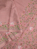 Tussar fancy saree allover checks with embroidery border and attached blouse