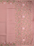 Tussar fancy saree allover checks with embroidery border and attached blouse