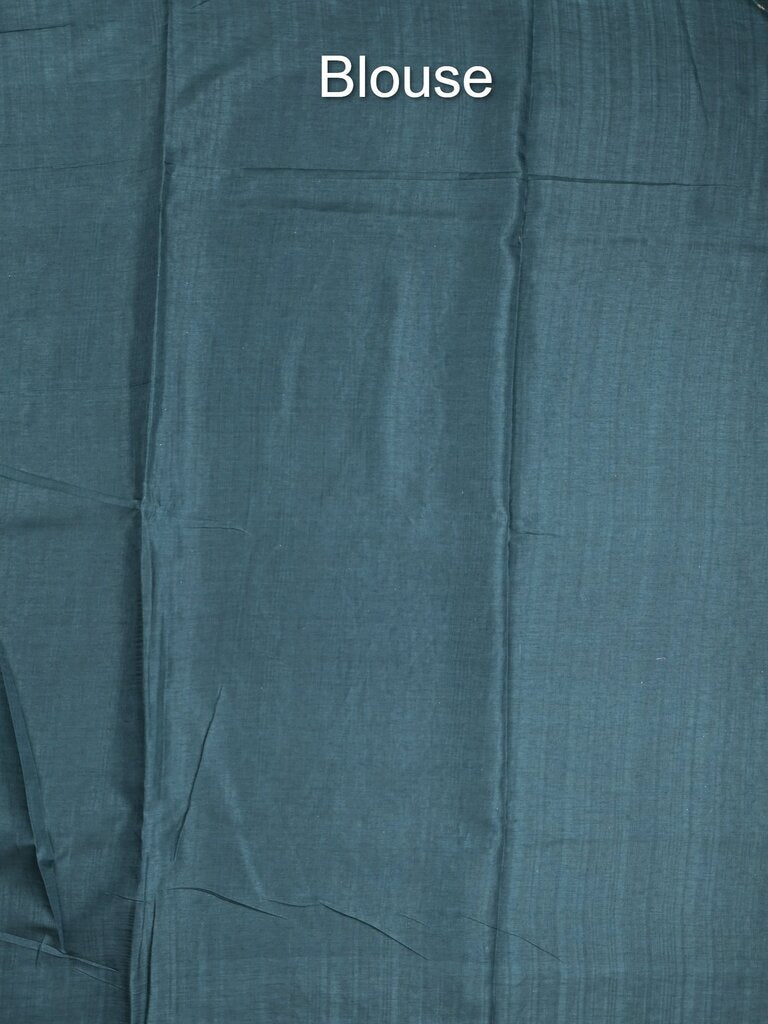 Tussar fancy saree allover checks with embroidery border and attached blouse