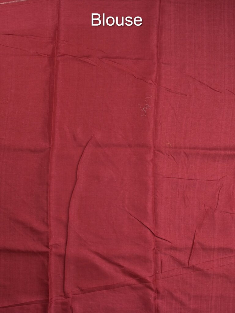 Tussar fancy saree allover checks with embroidery border and attached blouse