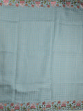 Tussar fancy saree allover checks with embroidery border and attached blouse