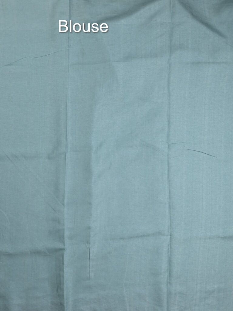 Tussar fancy saree allover checks with embroidery border and attached blouse