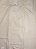 Tussar fancy saree allover checks with embroidery border and attached blouse