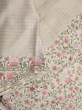 Tussar fancy saree allover checks with embroidery border and attached blouse