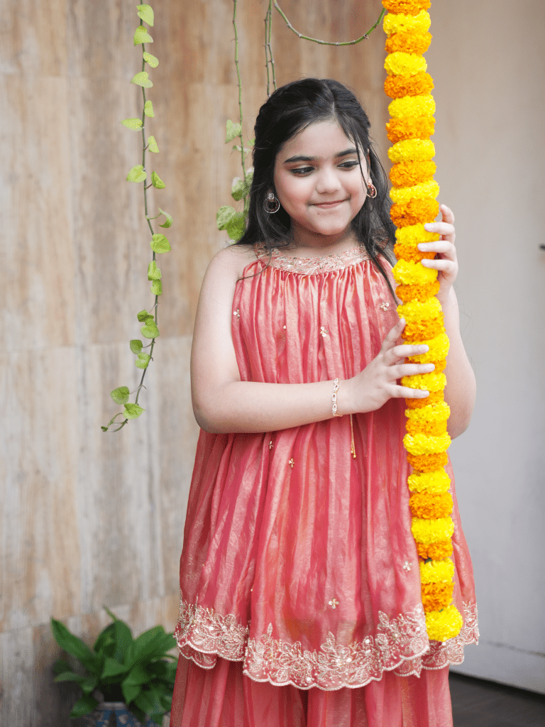 Orange color fendi dress