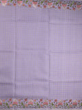 Tussar fancy saree allover checks with embroidery border and attached blouse