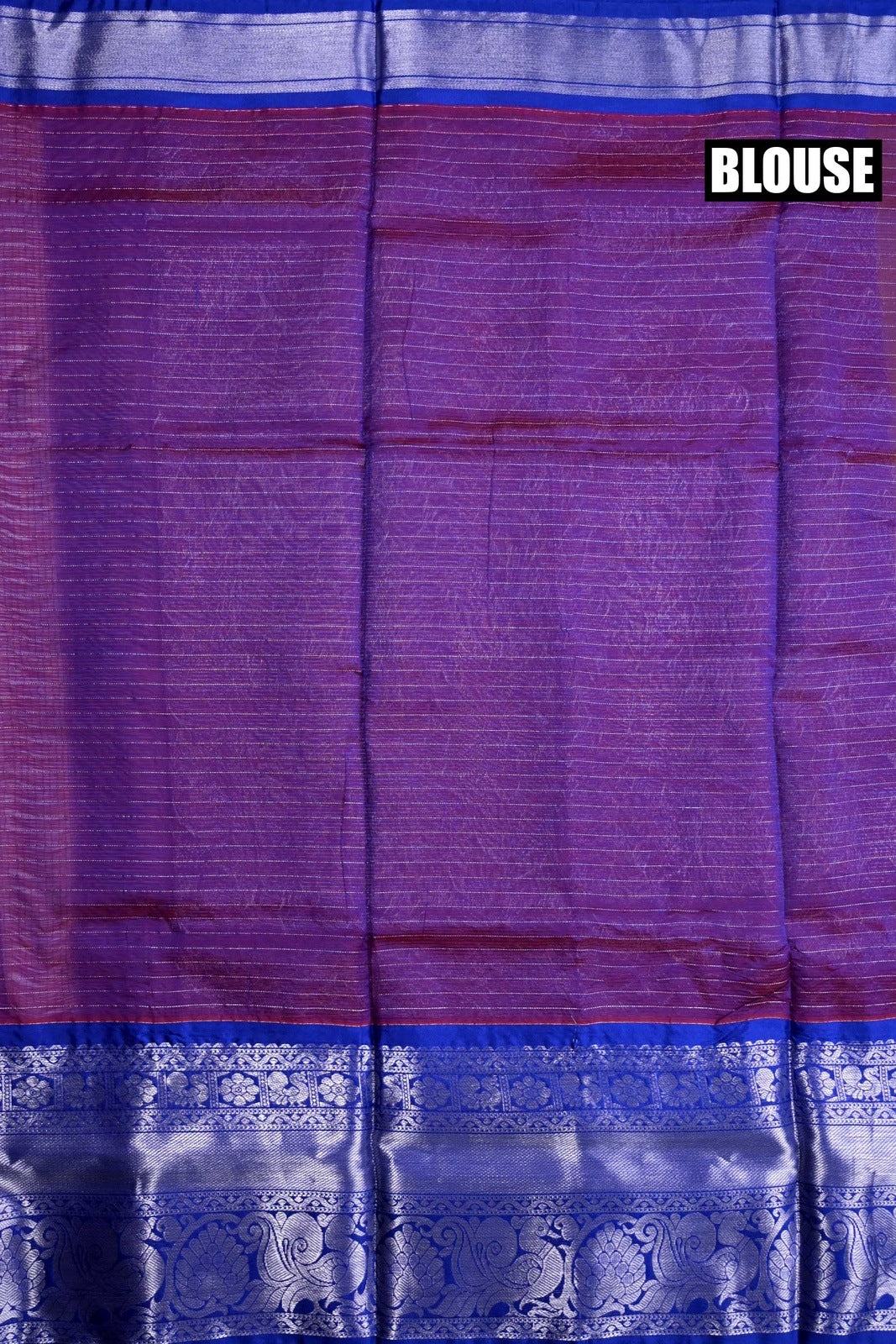 Mangalgiri pattu saree olive green and blue color with allover silver zari checks weeving, big zari border and plain blouse